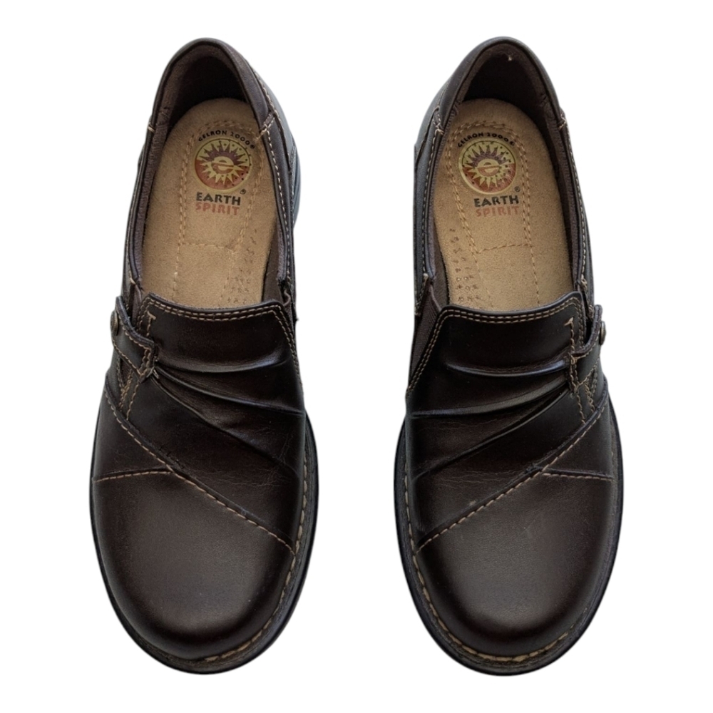 Earth Spirit Gelron 2000 Brown Leather Loafer Slip On Shoe 6 Memory Foam Sole - Picture 4 of 10